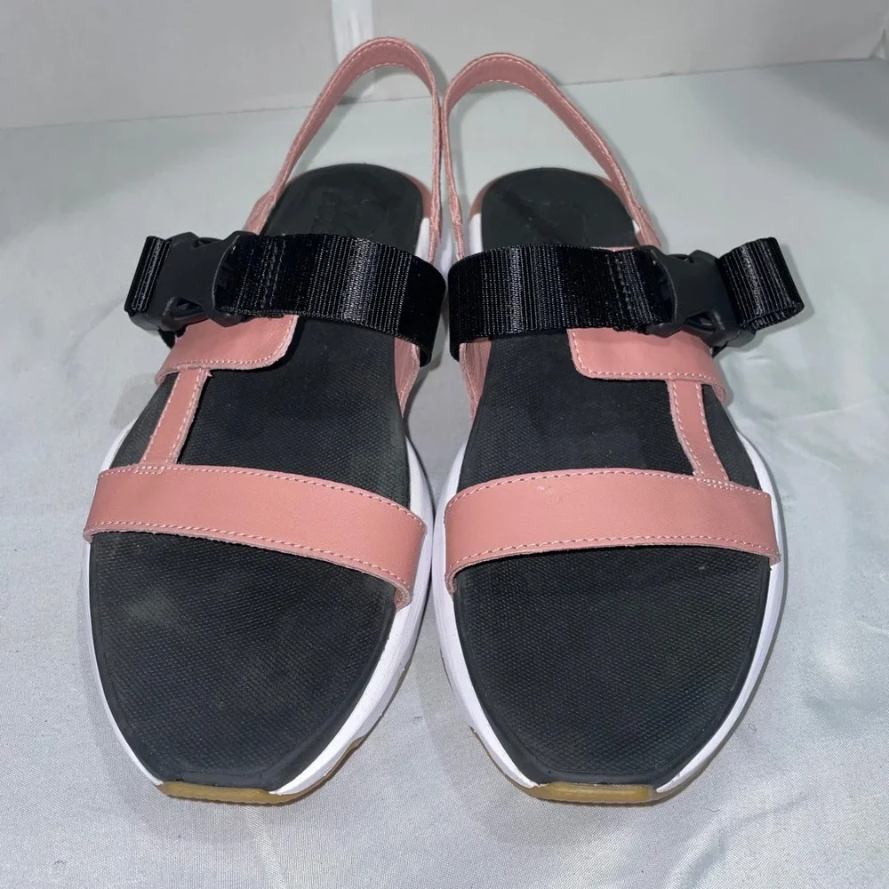 Sorel‎ Kinetic Impact Slingback Sandals Pink Black Buckle Strap Platform Womens